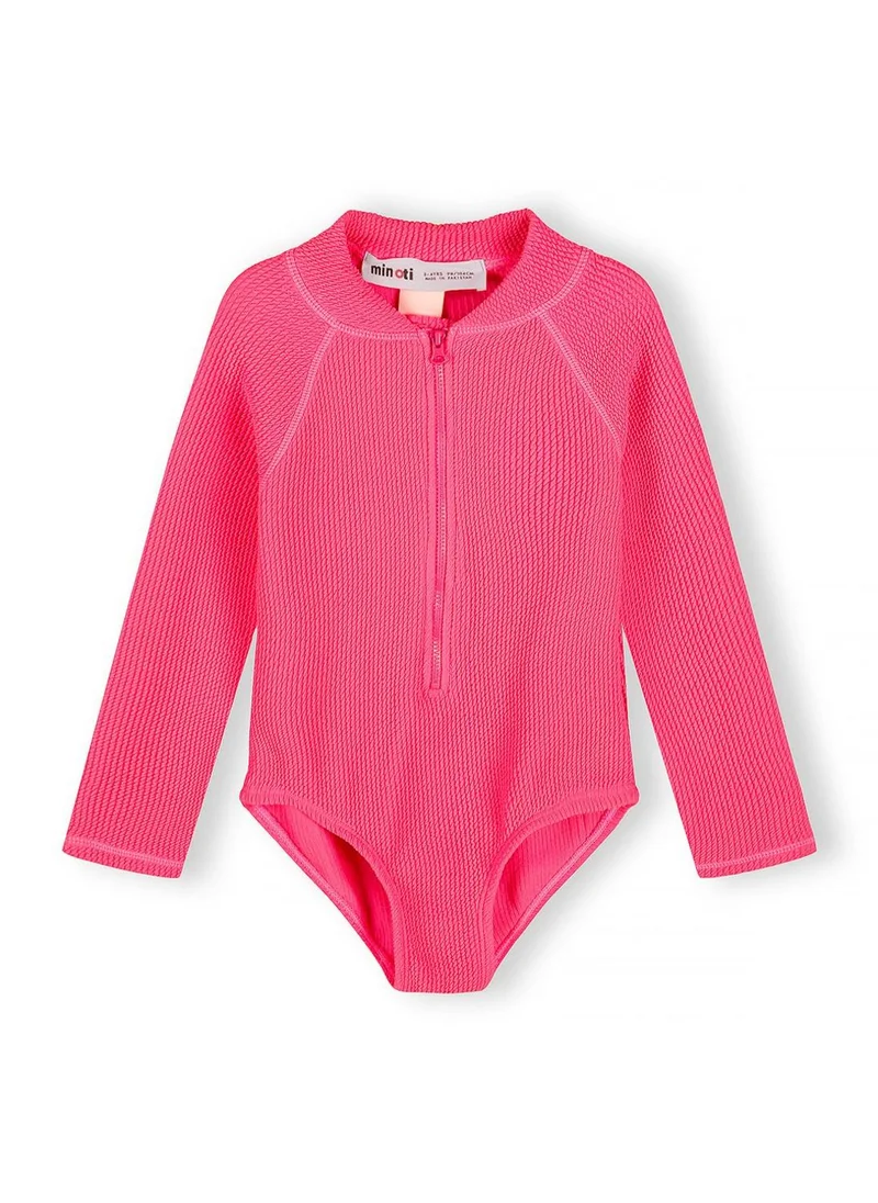 مينوتي Girls long sleeve swimsuit pink